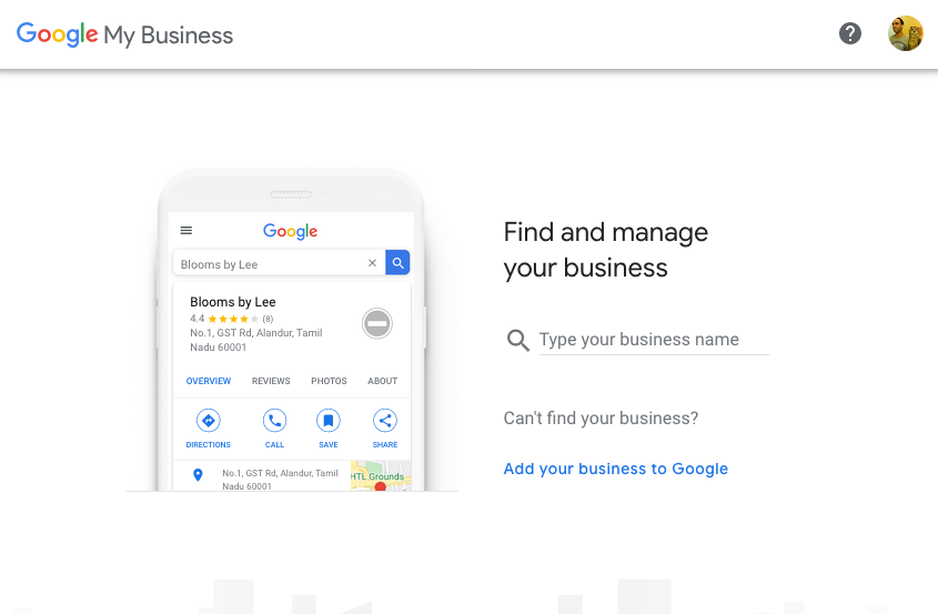 Google マイビジネスのスクリーンショット