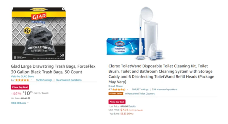 تم تخفيض بعض المنتجات المملوكة لشركة Clorox بنسبة تصل إلى 40٪ على موقع Amazon.com في يوم الذروة هذا