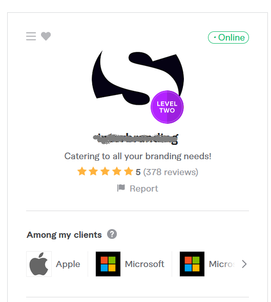 пример описания профиля Fiverr 3 - дизайн логотипа