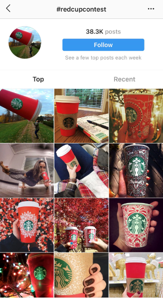 concorso di hashtag di Starbucks